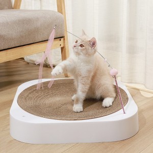 Դիմացկուն Cat Scratcher Cardboard Square Design Pet խաղալիք