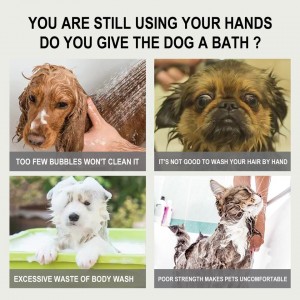 LOGO Customize Shampoo Dispenser Silicone Pet Shower Brush