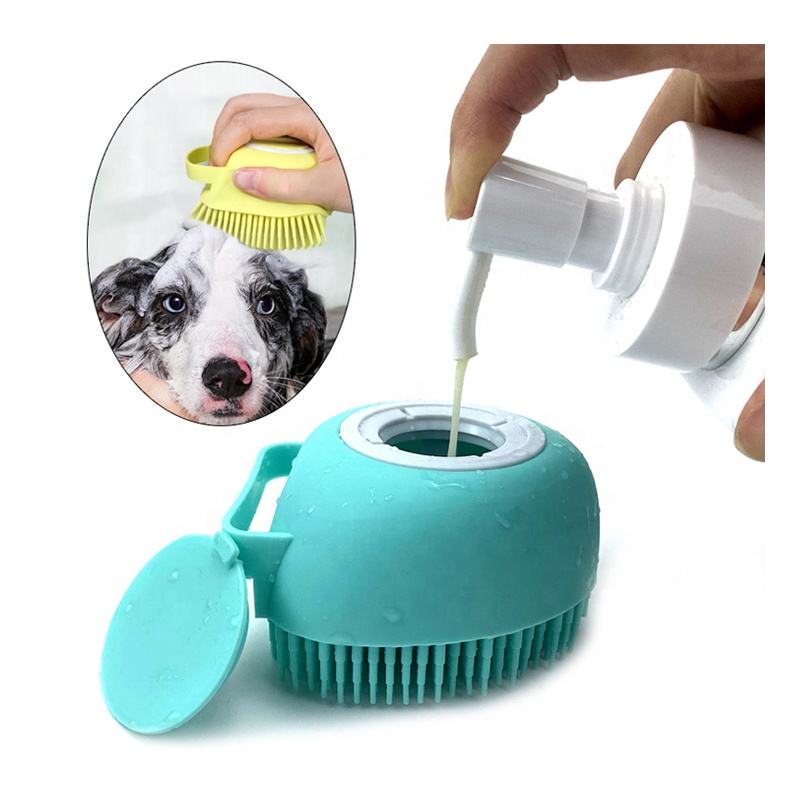 LOGO Customize Shampoo Dispenser Silicone Pet Shower Brush