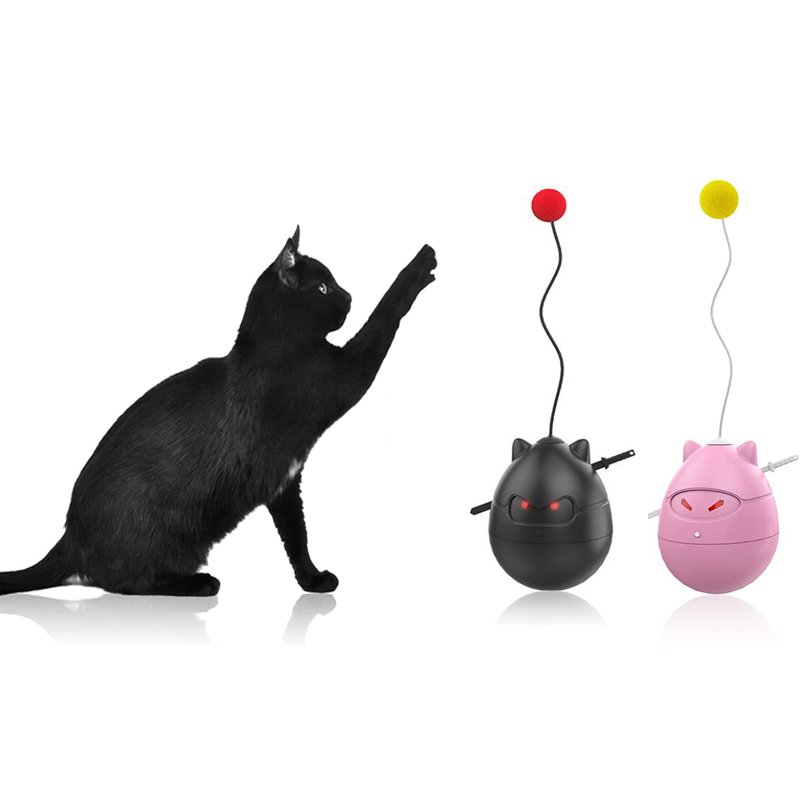 Motlakase Tumbler Interactive Teasing Stick Cat Toy Ball