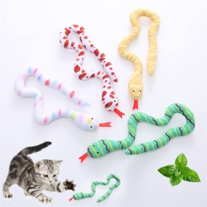 Morekisi Plush Snake Shape Catnip Cat Interactive Toy
