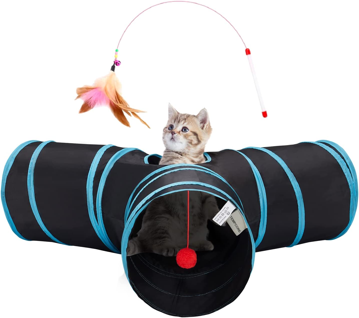 Hot Sale 3 Channels Collapsible Cat Tunnel Tube Toy With Ball Featured Image