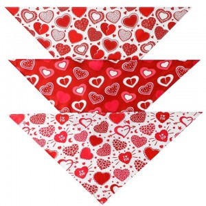 Handizkako Cute Valentine's Day Triangle Pet Bandana Collar