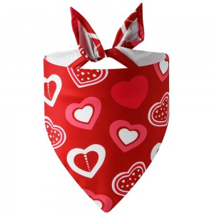 Venda por xunto de lindo colar de bandana triangular para mascotas do día de San Valentín