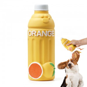 Top Sell Latex Orange Fruit ширеси Бөтөлкө Shape Dog Toy