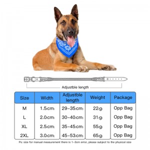 Colar ajustável de couro PU bandanas legais para cães