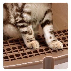 Spasi ageung Ditutupan Pet Cat Litter Box Sareng Sendok