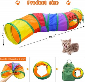 Set di giocattoli per tunnel per gatti con canali divertenti, facili da piegare, di vendita calda
