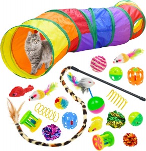 Karsti pārdod, viegli saliekams veikals Fun Channel Cat tunel rotaļlietu komplekts