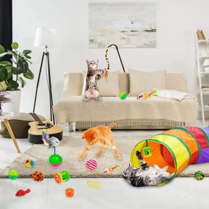 Karštai parduodamas lengvai sulankstomas žaislų rinkinys su kačių tuneliu