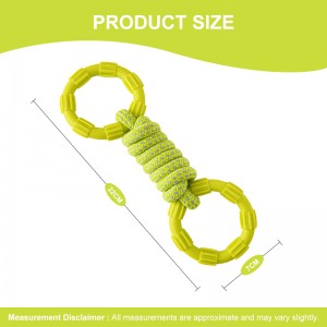 ថ្មី TPR Cotton Rope Dog Interactive Chew Toy Molar Stick