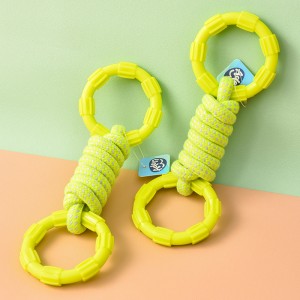 නව TPR Cotton Rope Dog Interactive Chew Toy Molar Stick
