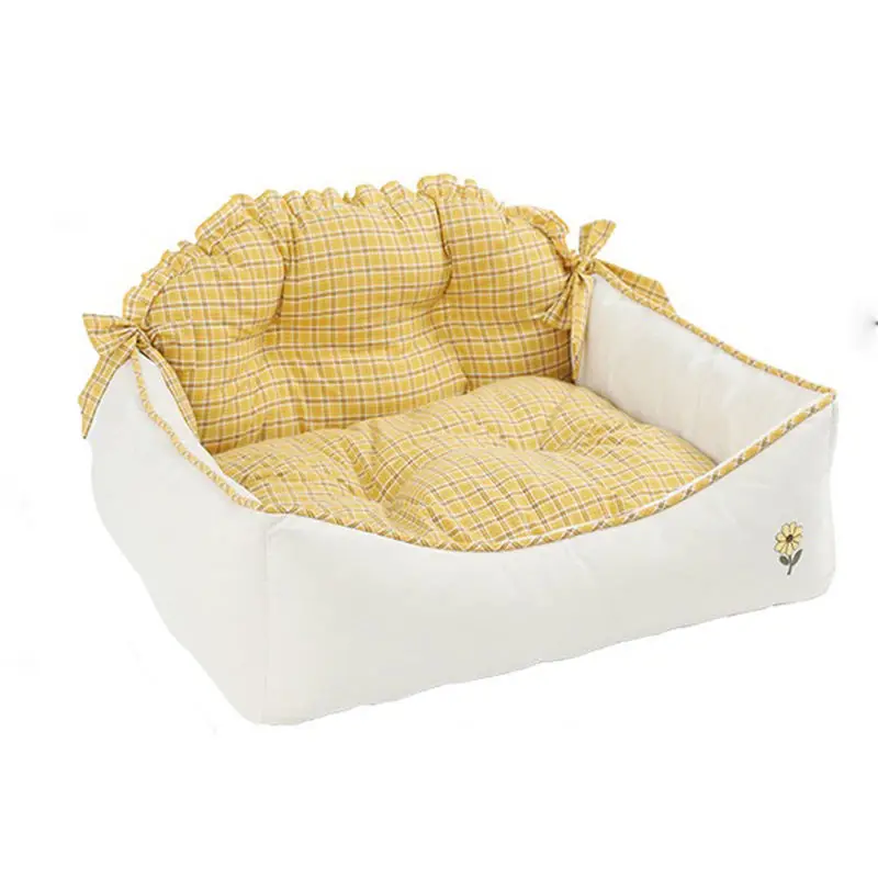 Luxury Washable Square Cushion Pet Sofa Bed