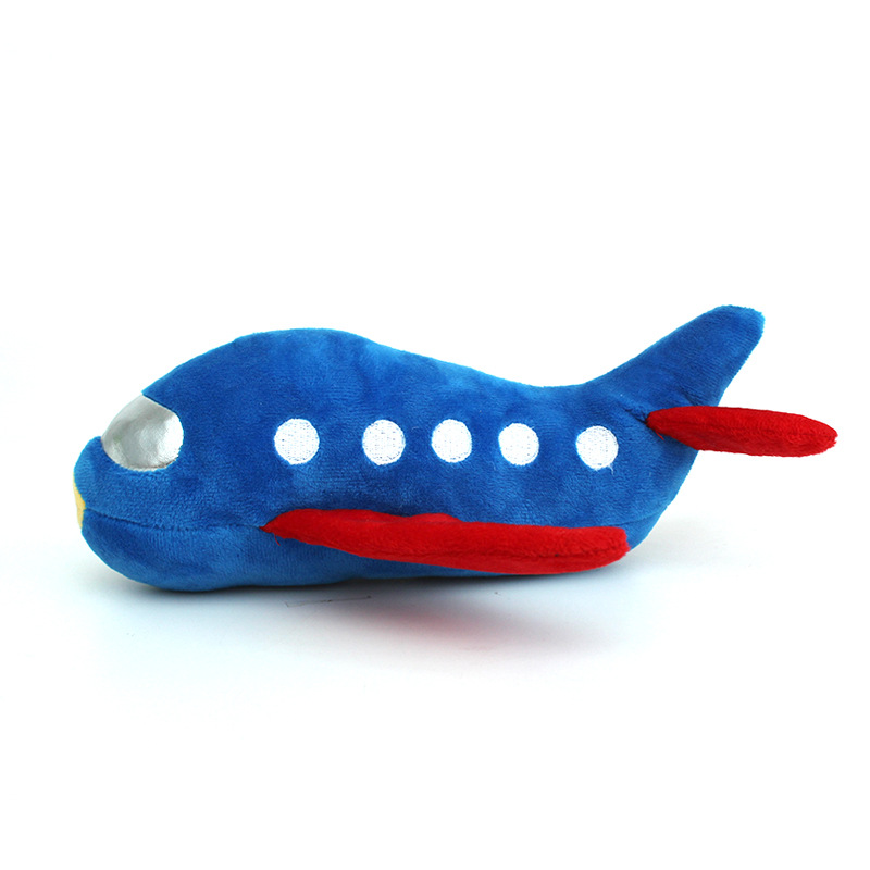 Інтерактивна скрипуча плюшева жувальна іграшка для собак у формі ракети-літака