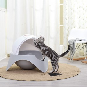 Bac à litière pour chat en forme de capsule, grand espace, offre spéciale