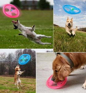 Outdoor Night Games Soft Dog Light Up LED Flying Disc Toy