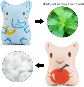 Simpatico giocattolo da masticare interattivo con erba gatta per animali domestici in materiale di cotone