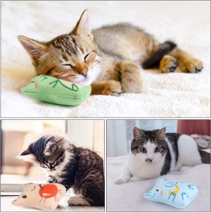 Գեղեցիկ բամբակյա նյութ Pet Interactive Catnip Chew խաղալիք