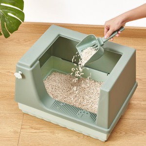 ເຄິ່ງປິດຂະໜາດໃຫຍ່ Anti-Splash Cat Litter Box Toilet