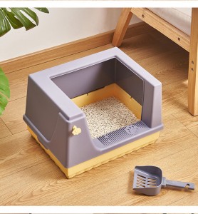 Semi-clausum Amplus Spatium Anti-Splash Cat Litter Box Toilet