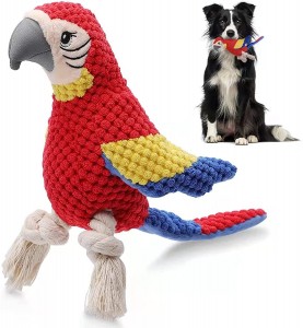 Jucării de mestecat pentru câini umplute interactive de pluș în formă de pasăre