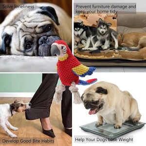 Ụdị Nnụnụ Plush Squeaky Interactive Stuffed Dog Chew Toys
