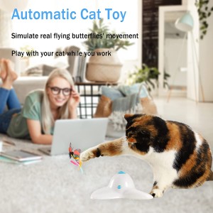 इलेक्ट्रिक रोटेटिंग बटरफ्लाई टीज़र स्टिक कैट इंटरैक्टिव खिलौने