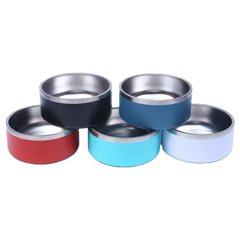 Stainless Steel Double-Layer Vacuum Feeding Pet Bowl