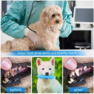 Pacote com 3 brinquedos interativos para cães TPR para limpeza de dentes duráveis