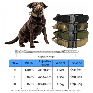 Heavy Duty Buckle Nylon Tactical Training Collar Pet Collar