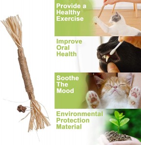 အိမ်တွင်းအတွက် သဘာဝ Silvervine Sticks Catnip Cat Chew Toys