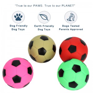 Vairumtirdzniecība Squeak Lateksa suņu rotaļlietu futbola košļājamās bumbas