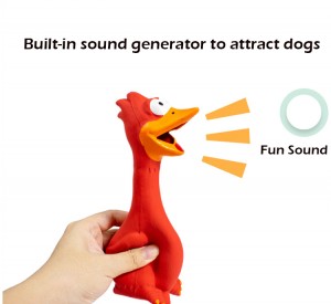 Латекс вреска кокошка стиска Звук играчка за џвакање куче