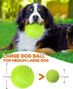 Собачий скрипучий колючий шарик, мигающий эластичный жевательный игрушка для щенка
