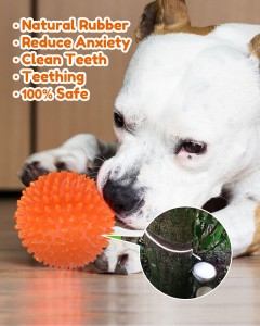 Anjing Squeaky Spiky Ball kedip-kedip elastis nyapek Toys pikeun anak anjing