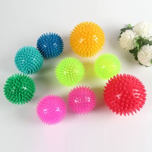 I-Dog Squeaky Spiky Ball Flashing Elastic Chew Toys for Puppy