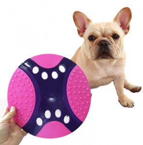 Mainan Kunyah Anjing Gigitan Resistensi Interaktif Cakram Terbang TPR Lembut