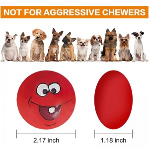 Squeaky Face Latex Interactive Dog Chew Toy Ball