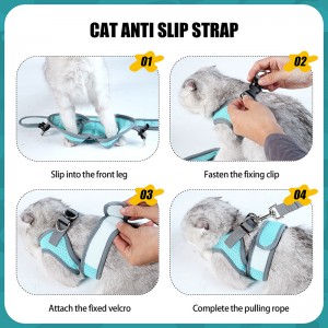 Gilet per imbracatura per gatti traspirante in rete di vendita calda