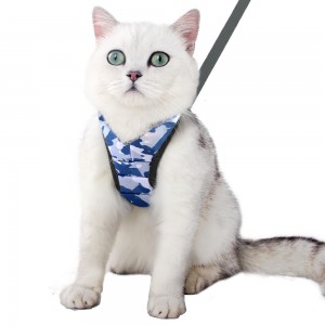 Soft Easy Adjustable Taug kev Cat Harness Set