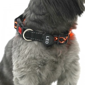 Индивидуальный регулируемый ошейник для домашних животных со светодиодной подсветкой и зарядкой через USB