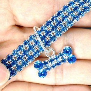 Luxury Crystal Diamonds Rhinestone Elastic Dog Collar