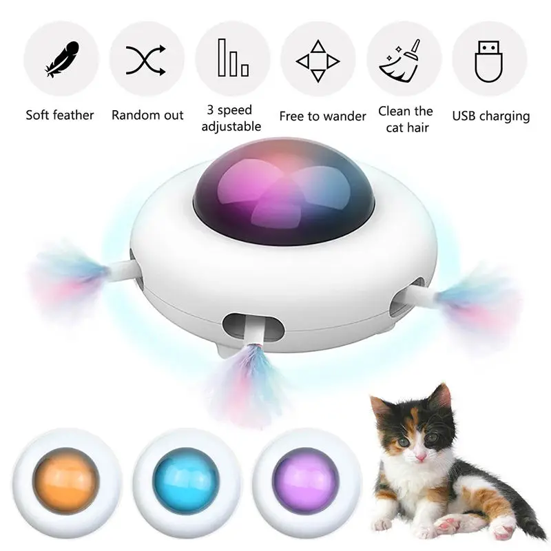 Automatesch rotéierend UFO Elektronesch Interaktiv Cat Toy