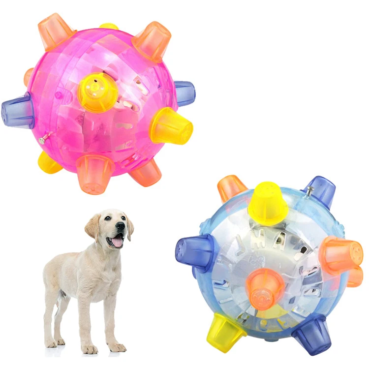 LED Light Up Pet Toy Ball with Music Flashing Bouncing Vibrating