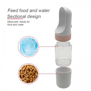 Leak Proof Portable Pet Water Bottle Dispenser with Food Container