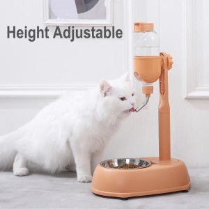 Tazón de alimentación diario para mascotas automático ajustable sin goteo