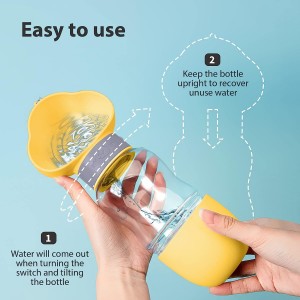 Portable Dog Drinking Dispenser Feeder Bottle with Food Container