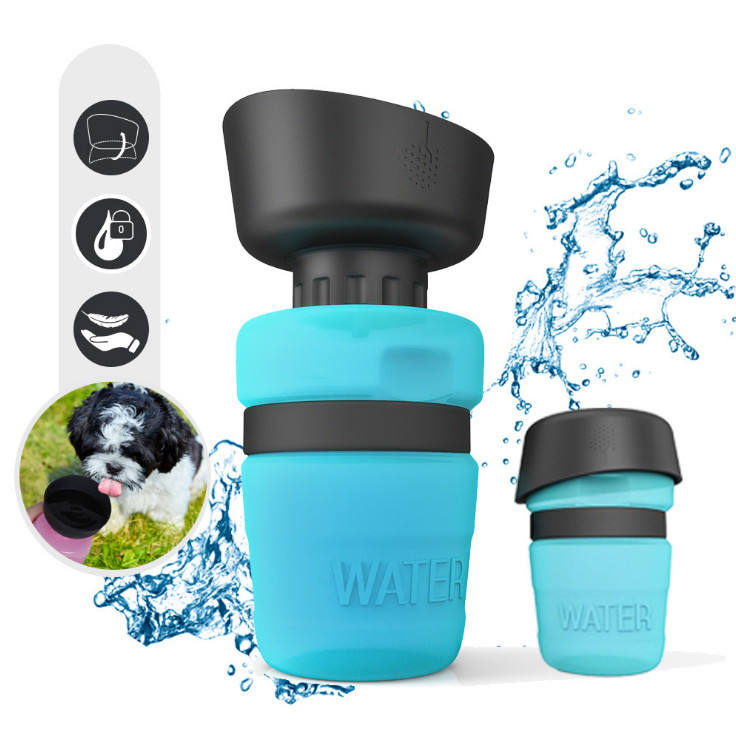 Трговија на големо со сопствени силиконски преносни шишиња за вода за кучиња