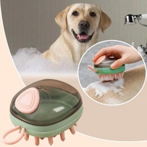 Мягкая и удобная щетка для душа для домашних животных с дозатором шампуня