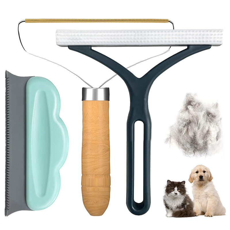 Set di 3 pezzi di rimozione di capelli portatili autopulenti personalizzati per animali domestici